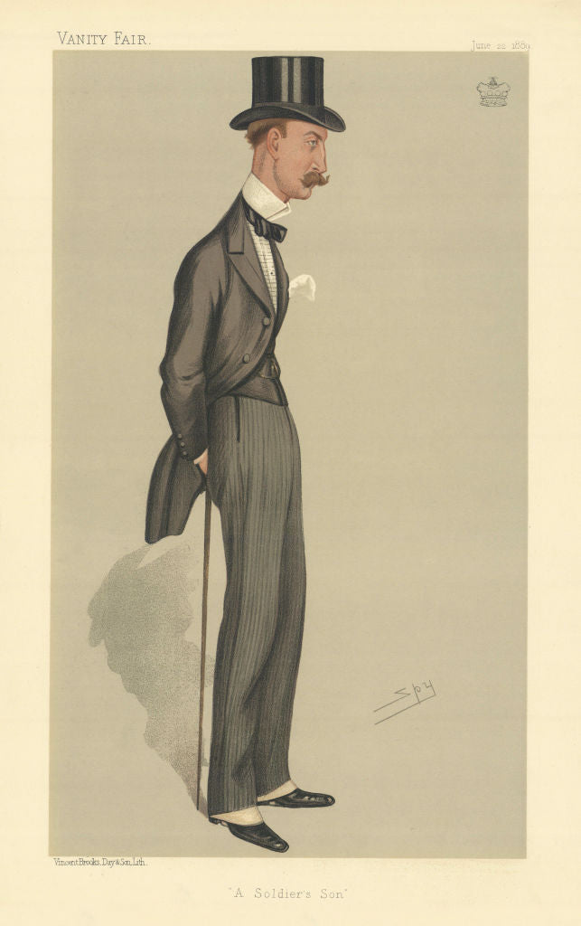 VANITY FAIR SPY CARTOON William Mansfield Visc. Sandhurst 'A Soldier's Son' 1889